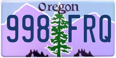 OR license plate 998FRQ