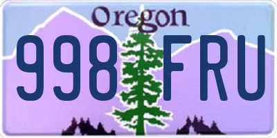 OR license plate 998FRU