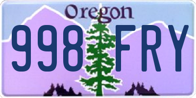 OR license plate 998FRY