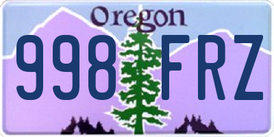 OR license plate 998FRZ