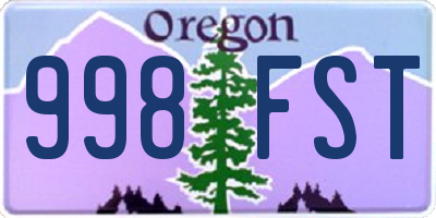 OR license plate 998FST