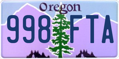 OR license plate 998FTA