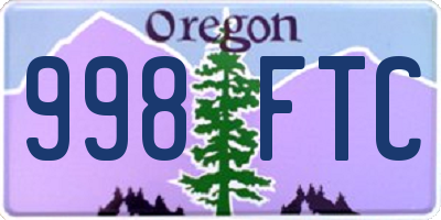 OR license plate 998FTC