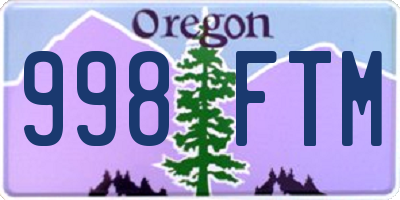 OR license plate 998FTM