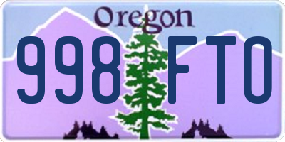 OR license plate 998FTO