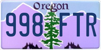 OR license plate 998FTR