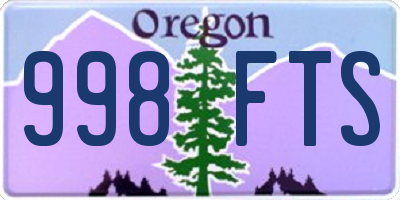 OR license plate 998FTS
