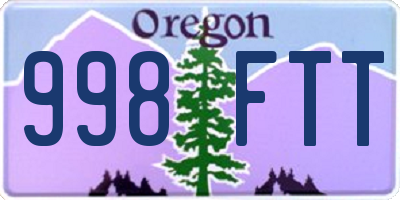 OR license plate 998FTT