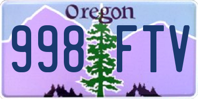 OR license plate 998FTV