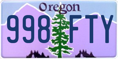 OR license plate 998FTY