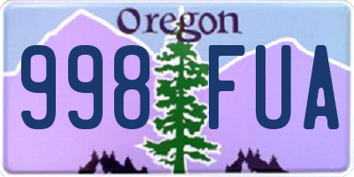 OR license plate 998FUA