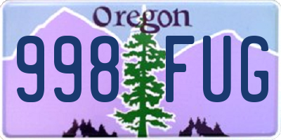 OR license plate 998FUG