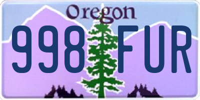 OR license plate 998FUR