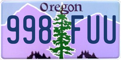 OR license plate 998FUU