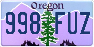 OR license plate 998FUZ