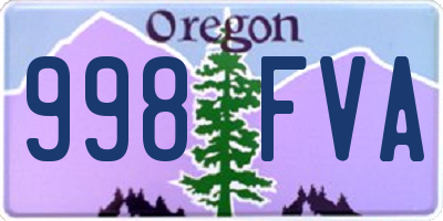 OR license plate 998FVA