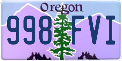 OR license plate 998FVI