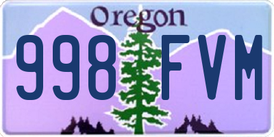 OR license plate 998FVM