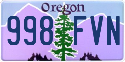 OR license plate 998FVN