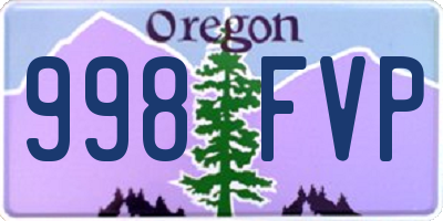 OR license plate 998FVP