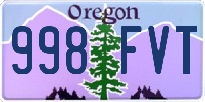 OR license plate 998FVT