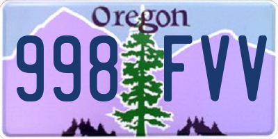 OR license plate 998FVV