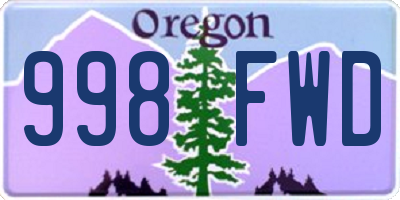 OR license plate 998FWD