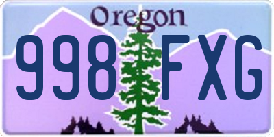 OR license plate 998FXG
