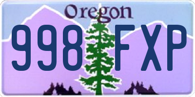 OR license plate 998FXP