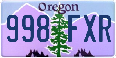 OR license plate 998FXR