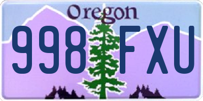 OR license plate 998FXU