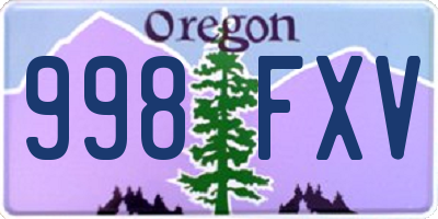 OR license plate 998FXV