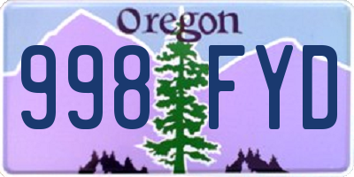 OR license plate 998FYD