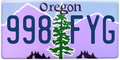OR license plate 998FYG