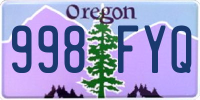 OR license plate 998FYQ