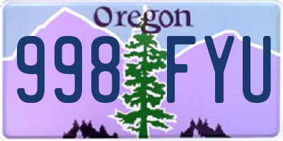 OR license plate 998FYU