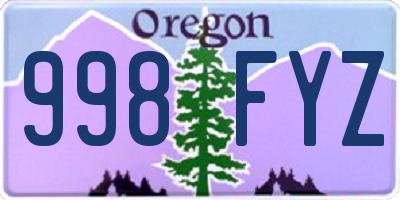 OR license plate 998FYZ