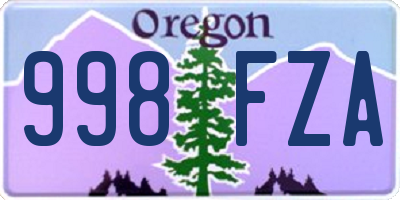 OR license plate 998FZA