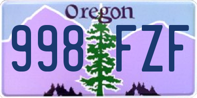 OR license plate 998FZF