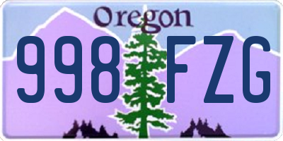 OR license plate 998FZG
