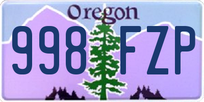 OR license plate 998FZP