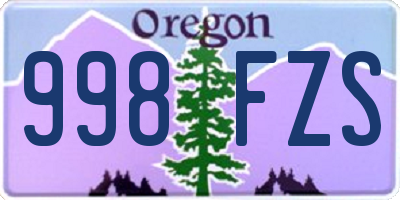 OR license plate 998FZS