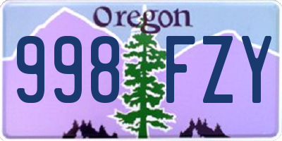 OR license plate 998FZY