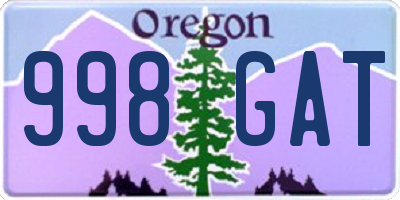 OR license plate 998GAT