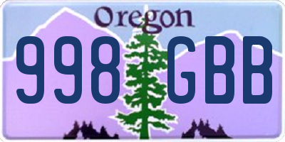 OR license plate 998GBB