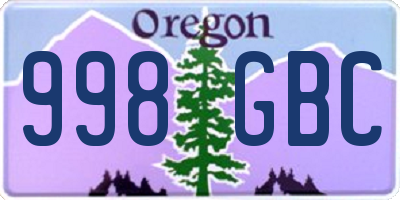 OR license plate 998GBC