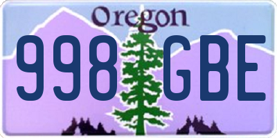 OR license plate 998GBE