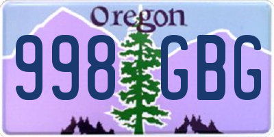 OR license plate 998GBG