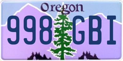 OR license plate 998GBI