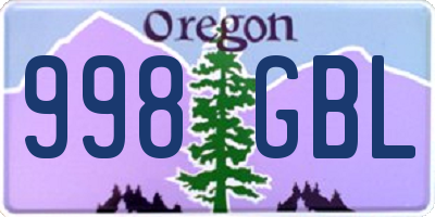 OR license plate 998GBL
